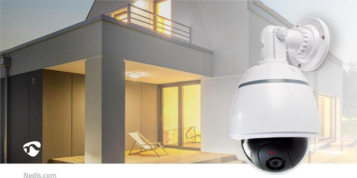 Actual product image Nedis Dummy Surveillance Camera Dome IP44 Battery Operated Indoor/Outdoor White White