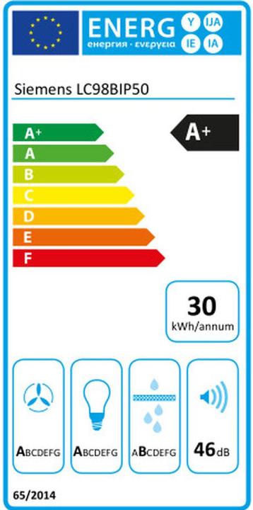 Energie-Label Siemens LC98BIP50 (Wandhaube)