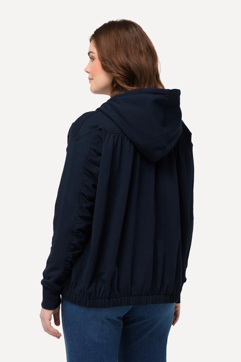 Produktbild Ulla Popken Hoodie-Jacke, gekräuselte Quernaht, Kapuze (46, 48)