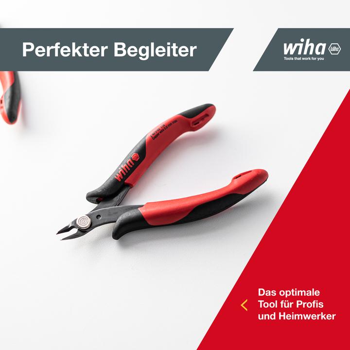 Image du produit Wiha Pince coupante diagonale Electronic Tête très étroite, pointue sans flanc (27388) 118 mm (128 mm)