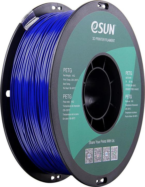 Actual product image eSUN PETG 1.75mm Solid Blue 1kg 3D Filament (PETG, 1.75 mm, 1000 g, Blue)