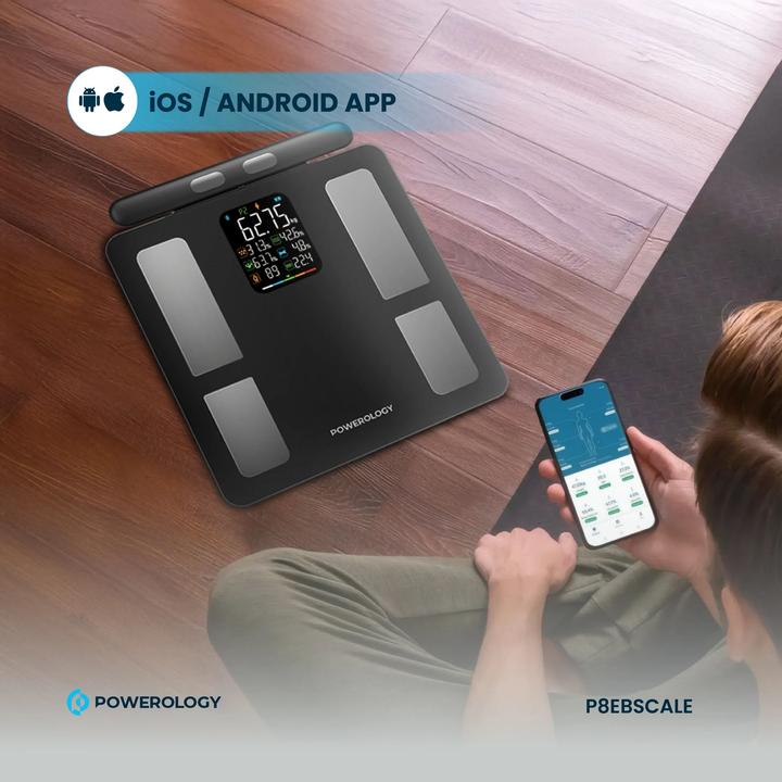 Produktbild Powerology 8-Electrode Smart Body Analyzer Scale Composition with Digital Screen Display (180 kg)
