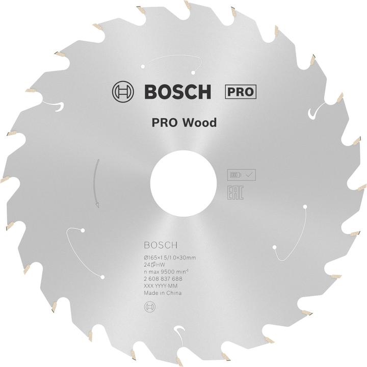 Productafbeelding Bosch Professional Zubehör Cirkelzaagblad Standaard voor hout, 165x1,5/1x30, 24 tanden