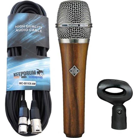 Telefunken M80 Cherry dynamisches Mikrofon mit Kabel, Mikrofon