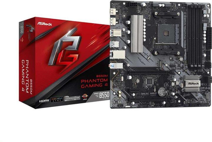 Actual product image AsRock B550M Phantom Gaming 4 (AM4, AMD B550, mATX)