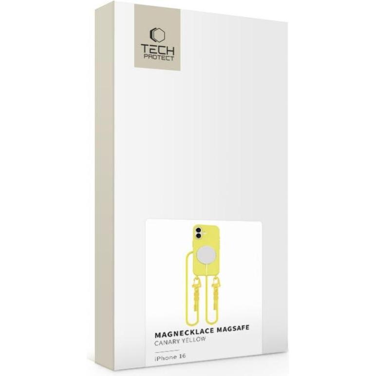 Thumbnail - Tech-Protect MagNecklace MagSafe Case with Lanyard for iPhone 16 - Yellow, Handykette, Gelb