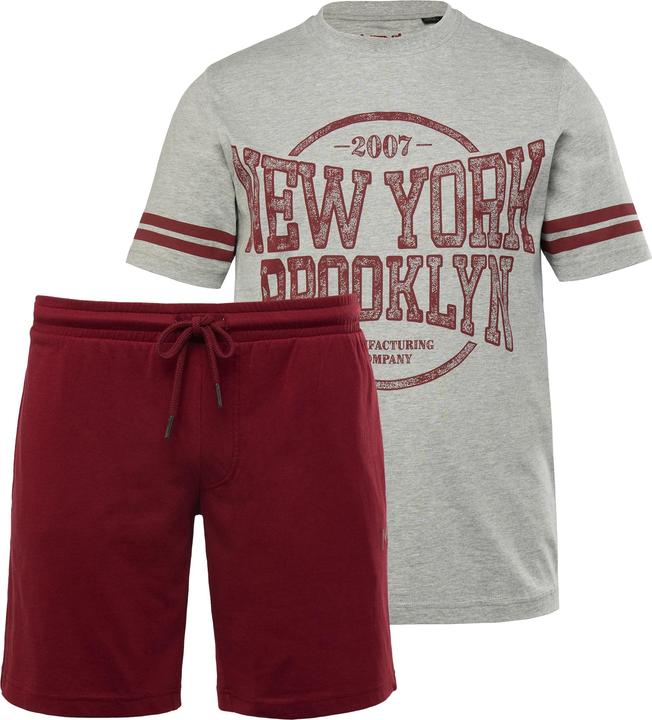 Immagine prodotto Men+ Schlafanzug Bauchfit, Zweiteiler, T-Shirt, Brustprint, Shorts (3XL)
