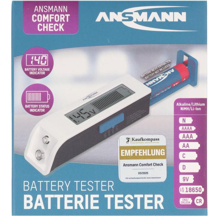 Image du produit Ansmann Testeur de piles universel Écran LCD