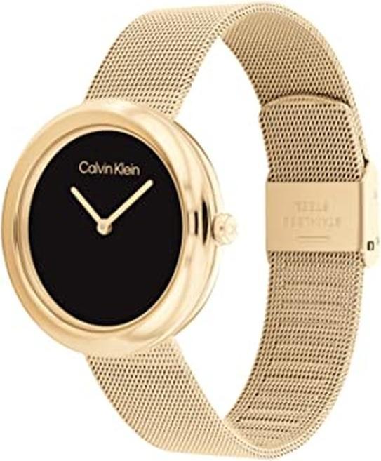 Actual product image Calvin Klein Womens Analogue Quartz Watch with Stainless Steel Strap 25200012 Gold Classic (Analogue wristwatch, 34 mm)