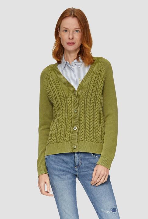 Produktbild s.Oliver Strickjacke Baumwollcardigan mit Zopfmuster (38)