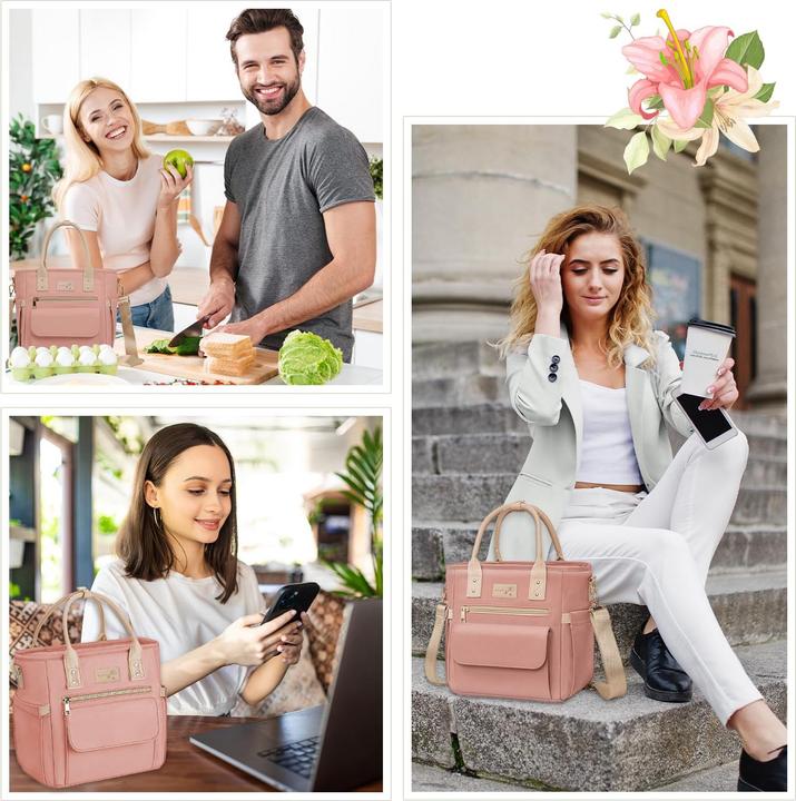 Produktbild Only-Bags.Store Grosse, auslaufsichere, isolierte Kühltasche mit mehreren Taschen und abnehmbarem Tragegurt für die