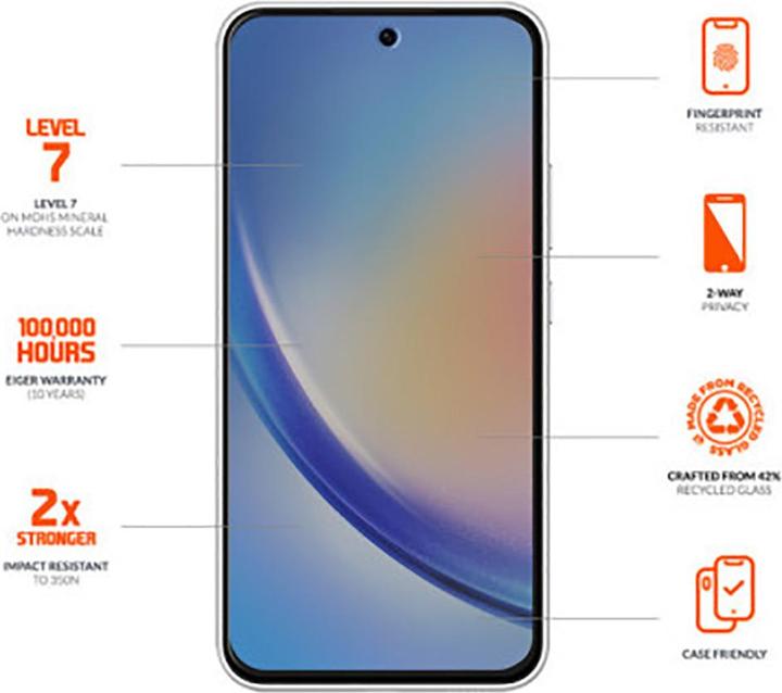 Produktbild Eiger Mountain Glass Black (1 Stk., HTC A55, Samsung Galaxy A35)