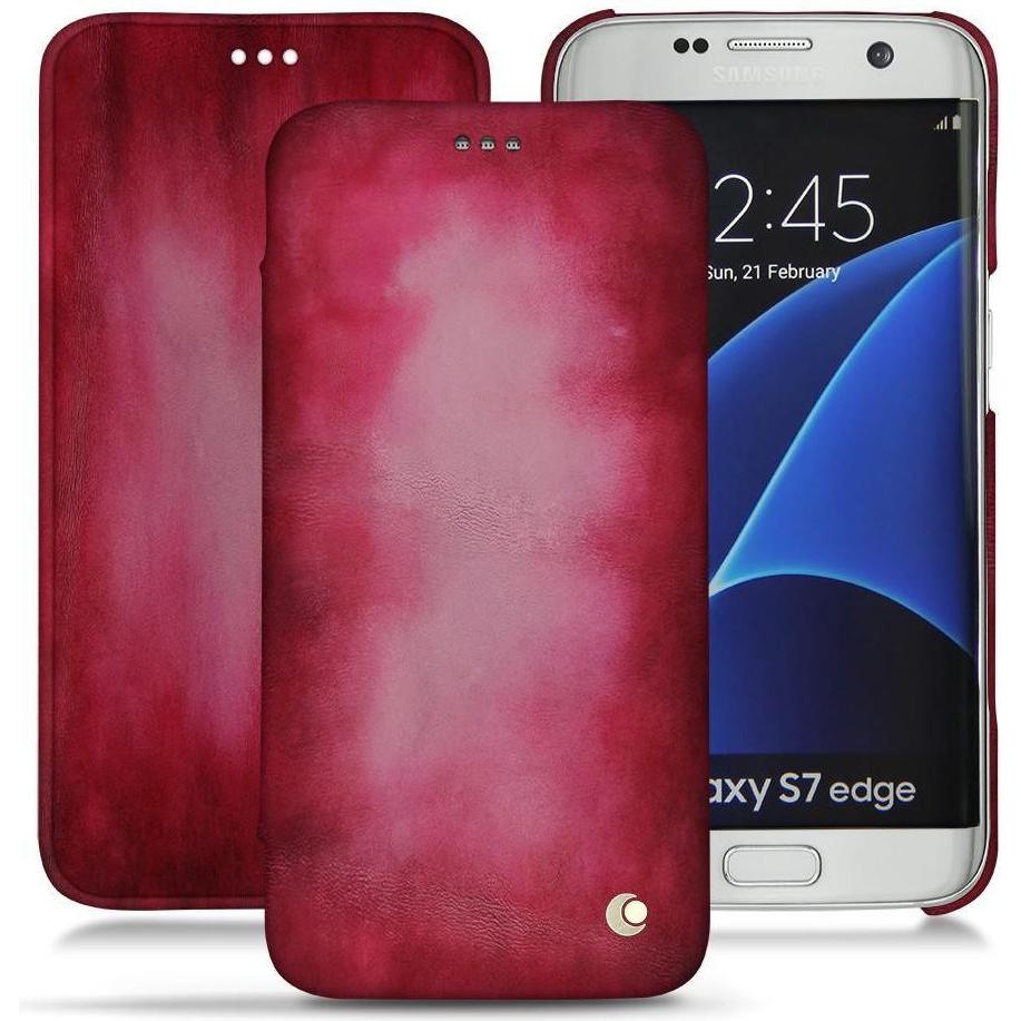 Noreve Lederschutzhülle horizontal (Samsung Galaxy S7 Edge), Smartphone Hülle, Rosa
