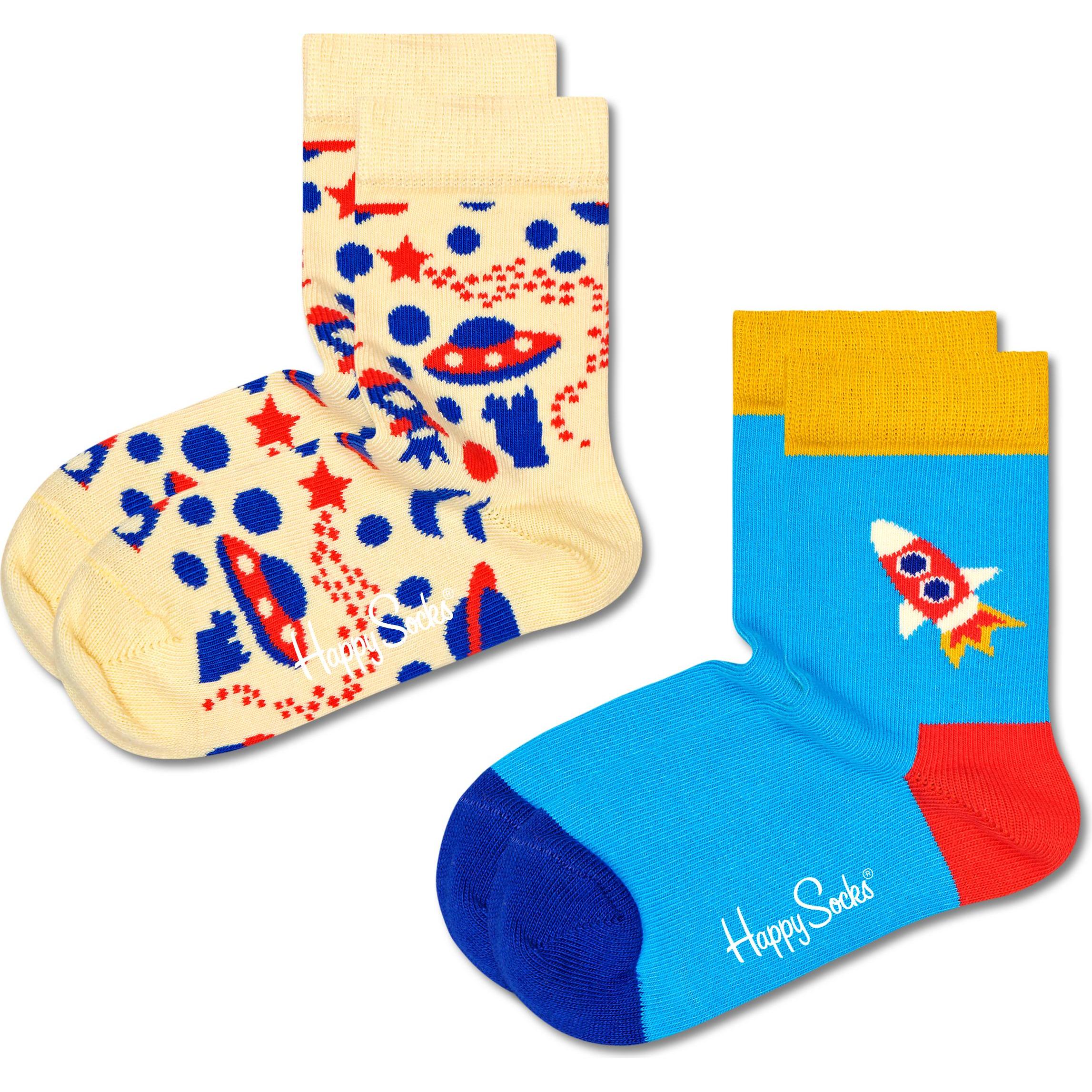Happy Socks, Unisex, Socken, Socken Casual Bequem sitzend, Gelb, (2er Pack, 13 - 21)