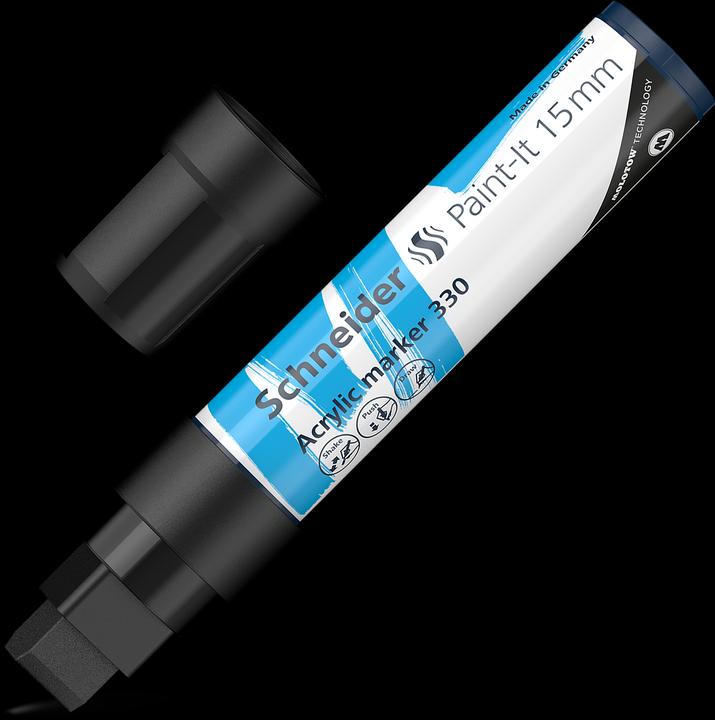 Produktbild Schneider Acrylmarker Paint-It 330 15mm schwarz (Schwarz, 15 mm, 1 x)