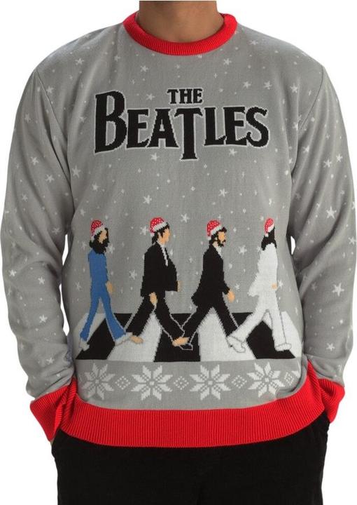 Actual product image The Beatles Unisex Adult Drop T Abbey Road Christmas Sweatshirt (M)
