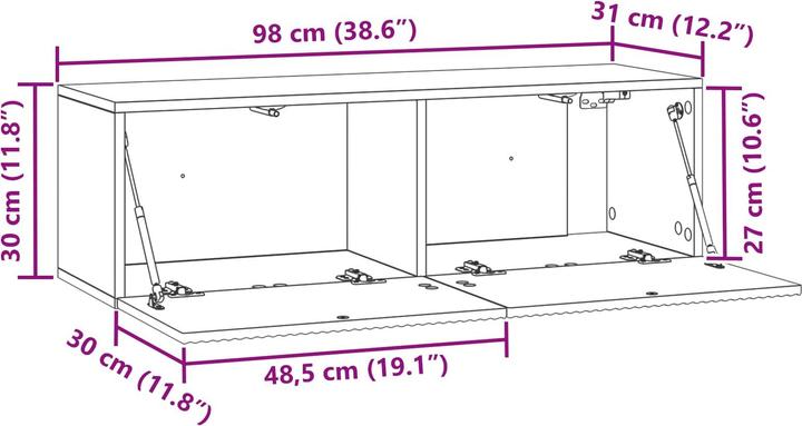 Produktbild vidaXL Wandschrank (31 x 30 x 30 cm)