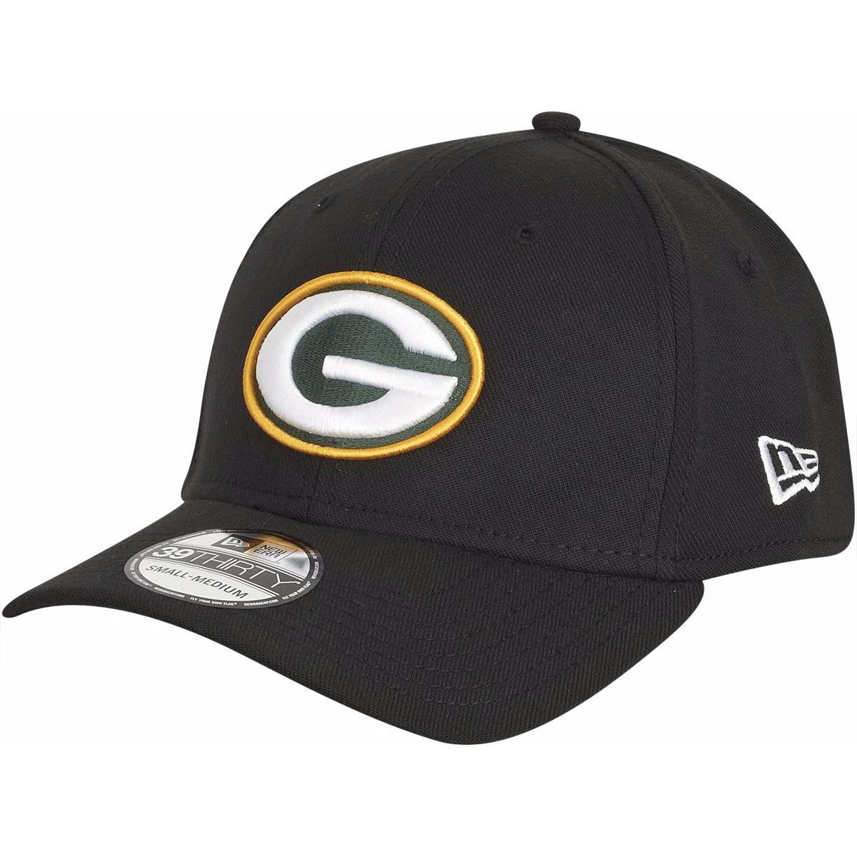 New Era, Herren, Cap, 39Thirty Stretch NFL Green Bay Packers, Schwarz, (L)