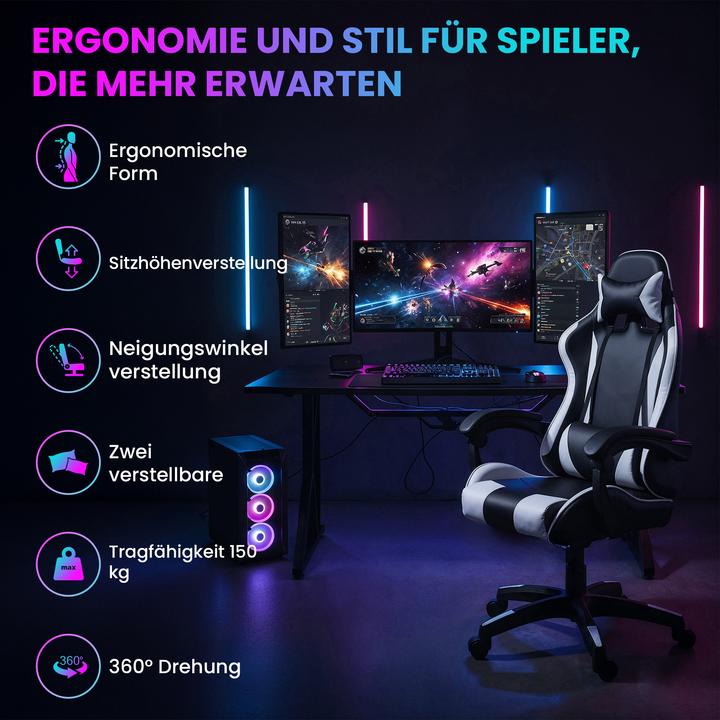 Actual product image Extralink Gaming chair | office swivel bucket black-white G-526