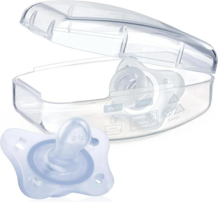 Actual product image Chicco PHYSIOFORMA MINI SOFT physiological soother blue silicone (2 x, up to 24 M.)