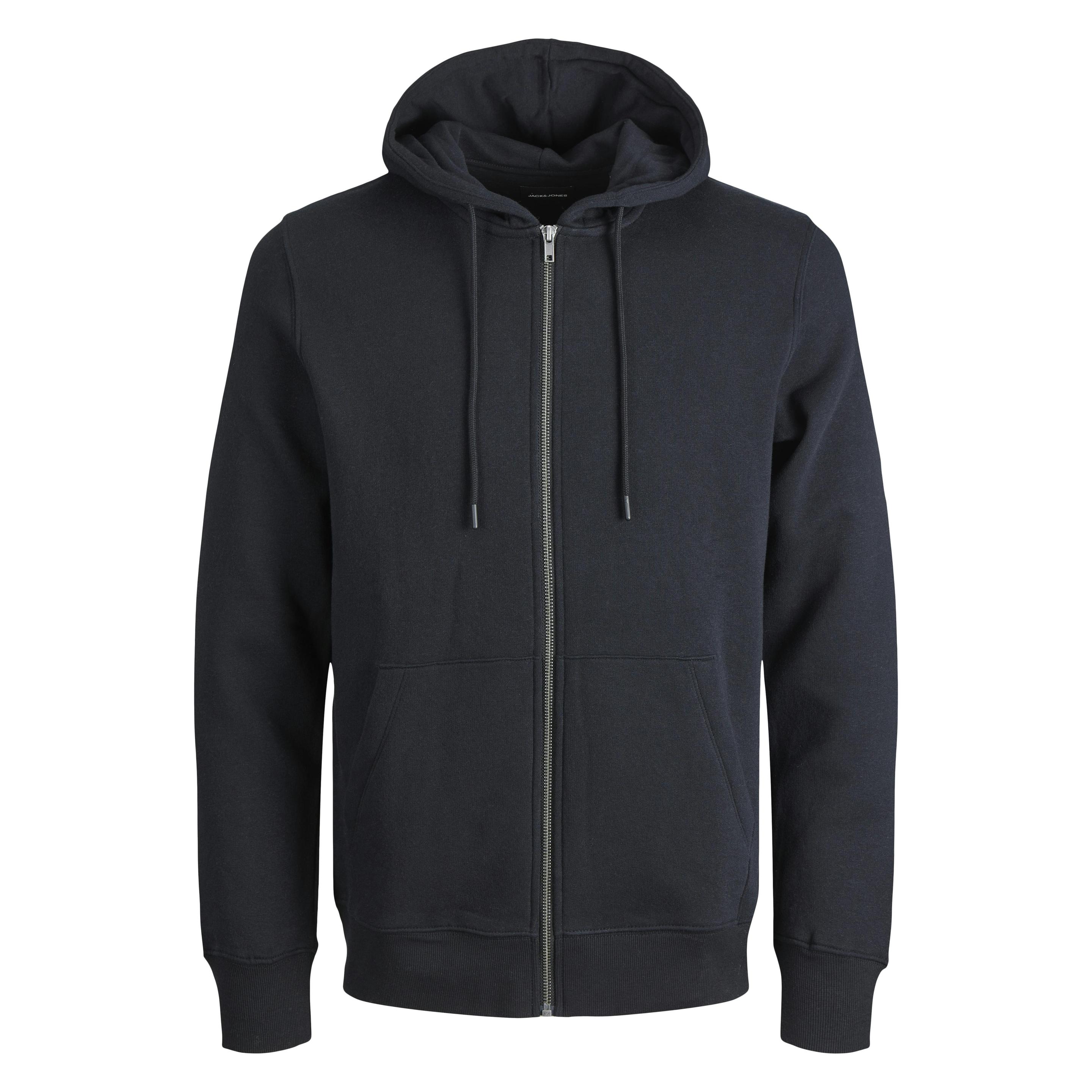 Jack & Jones, Herren, Pullover, Reissverschluss Plus Size Hoodie, Schwarz, (4XL)