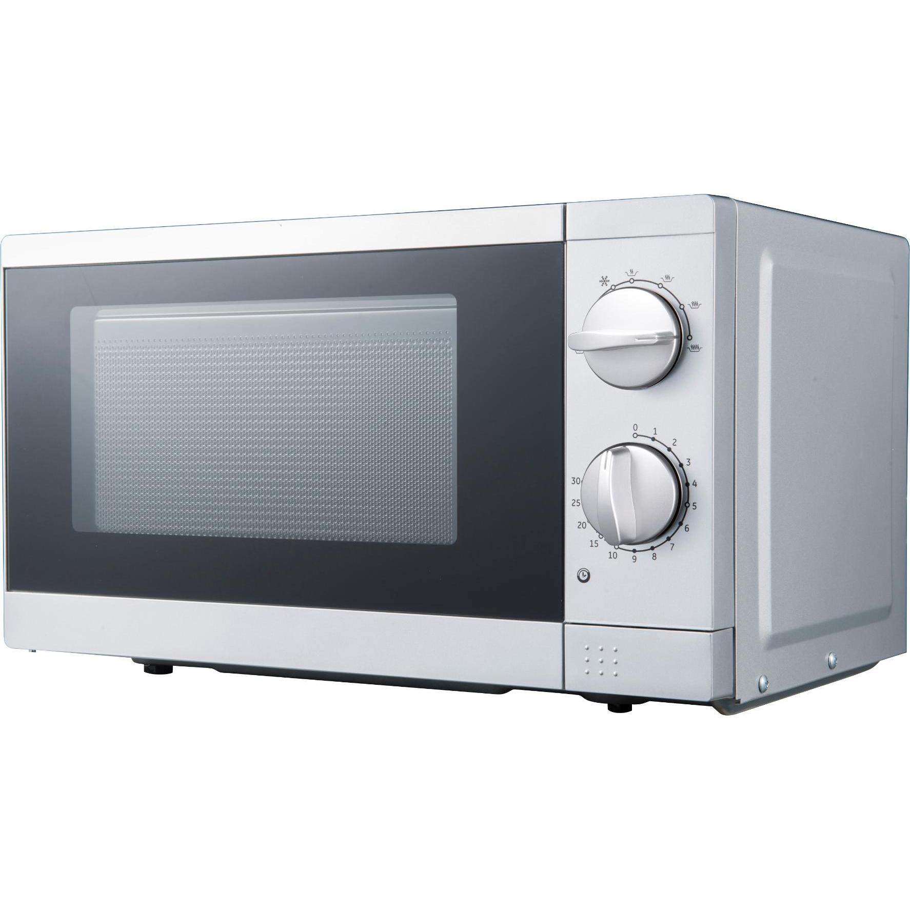 PKM MW700-17 UB2 Mikrowelle 700 Watt Unterbau / Freistehend 17 Liter, Mikrowelle, Silber