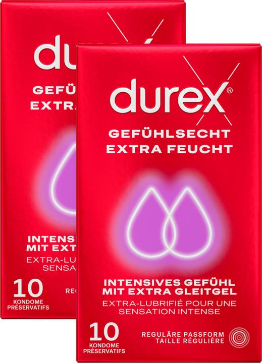 Produktbild Durex Gefühlsecht Extra Feucht Doppelpack (20 Stk.)