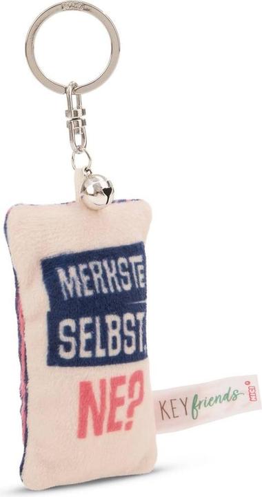 Actual product image Magni NICI Schlüsselanhänger Mini Plüschkissen Merkste selbst ne? mit Glöckchen 8cm