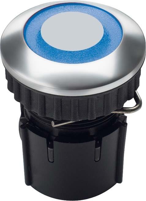 Image du produit Urmet GRO PROTACT 240 LED Bouton de sonnette anneau LED bleu Alu EV1 / plastique bleu max. 24V/=