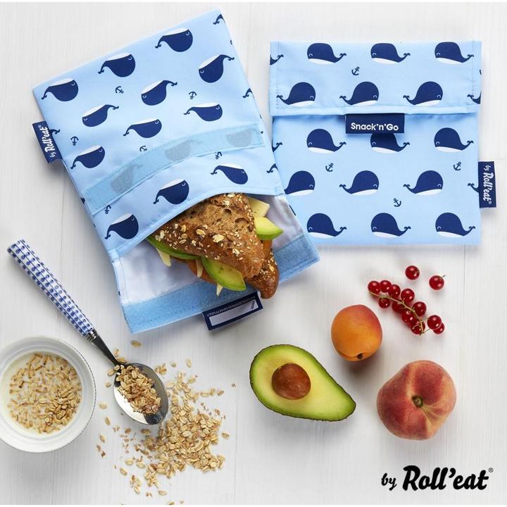 Produktbild Roll'Eat Lunchbeutel SnacknGo Animals Hellblau, Wal
