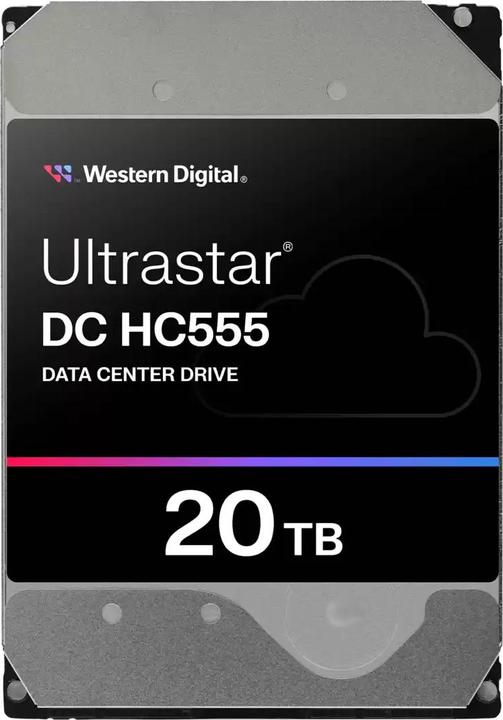Actual product image WD Ultrastar DC HC555 3.5inch 26.1 20TB 512 7200RPM SATA ULTRA 512E SE NP3 DC (20 TB, 3.5", CMR)