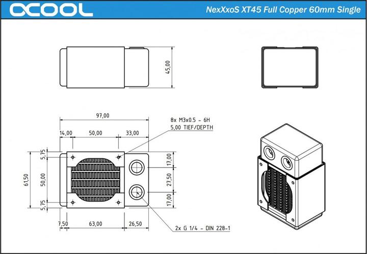 Produktbild Alphacool NexXxoS XT45 Full Copper 60mm Single (60 mm)