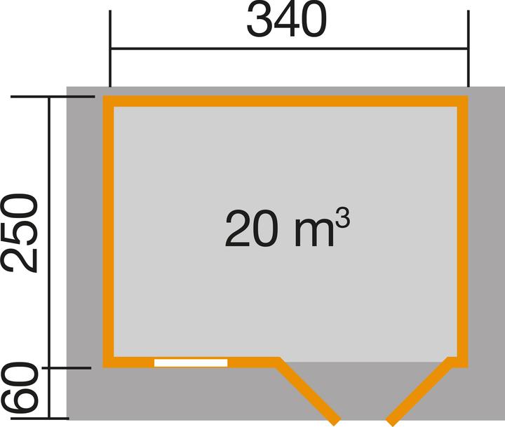 Actual product image Weka Holzbau Log cabin weka with floor 340 x 250 cm nature