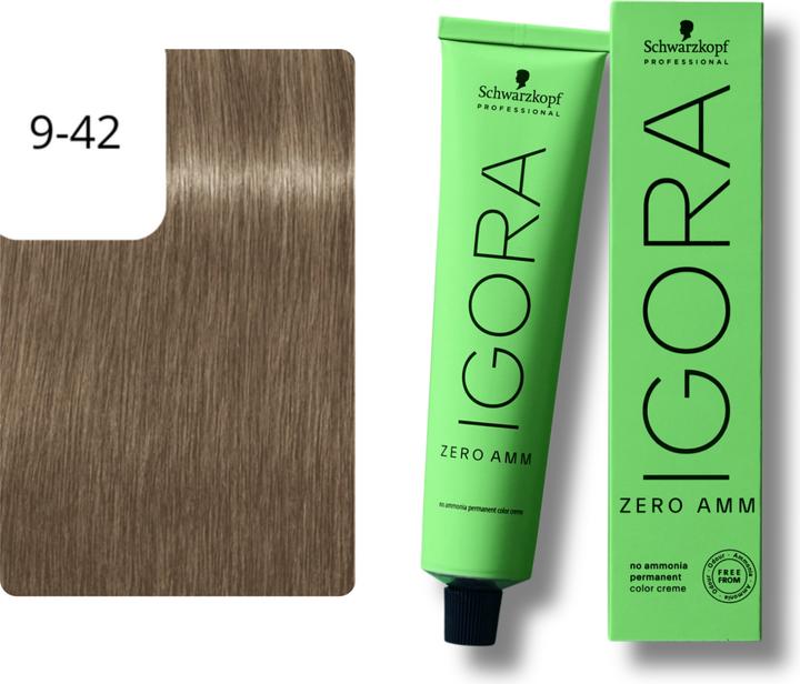 Produktbild Schwarzkopf Igora Zero AMM - 9-42 Extra Hellblond Beige Asch (9-42 Extra Hellblond Beige Asch)