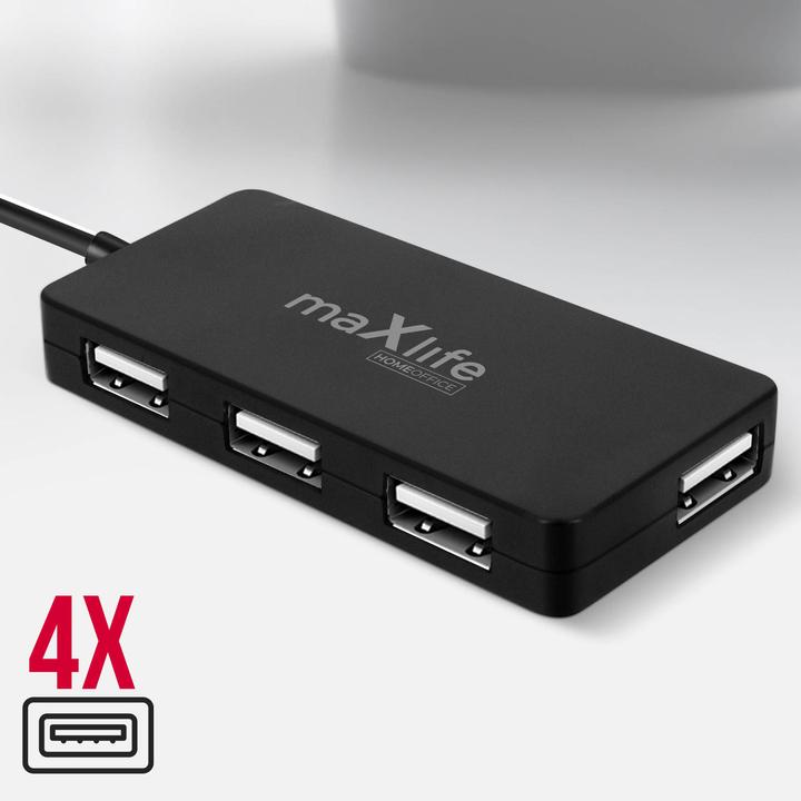 Actual product image Maxlife USB hub, 4 USB ports (USB-A, 4 Ports)