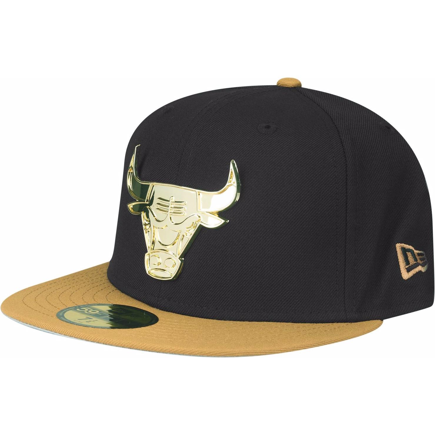 New Era, Herren, Cap, 59Fifty Metal Badge Chicago Bulls, Schwarz, (7 3/4)