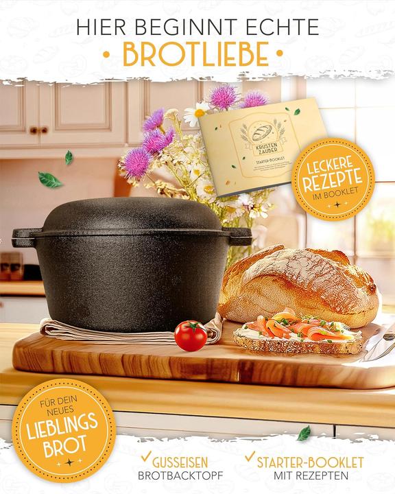 Produktbild Krustenzauber Gusseisen-Brotbacktopf mit Deckel (26 cm)