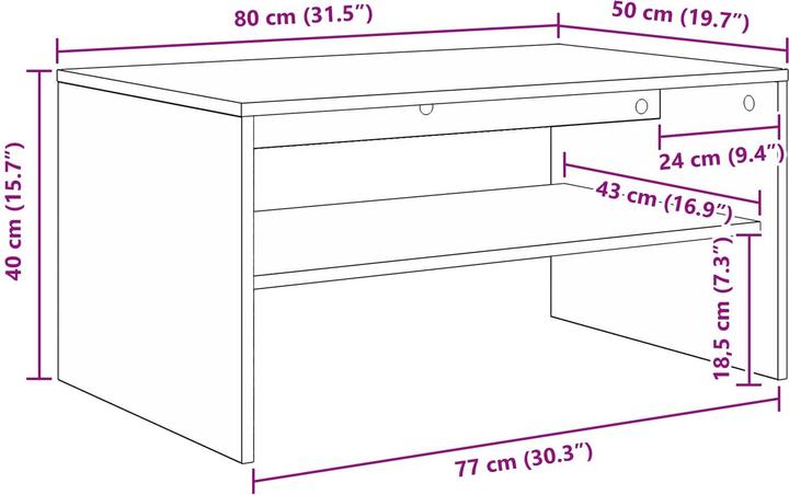 Immagine prodotto vidaXL Couchtisch (80 x 50 x 40 cm)