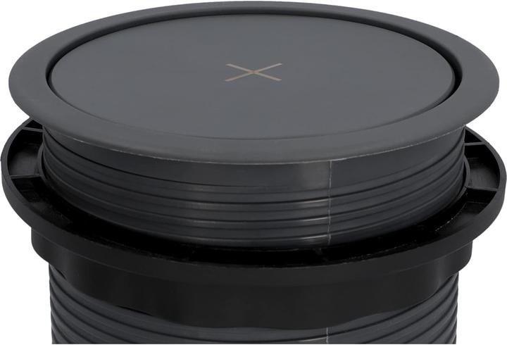 Produktbild Blaupunkt Pushup 4A Table Socket + 2-Way USB C with Inductive Charging, Anthracite, 2 m (4x, USB-C, 2 m)