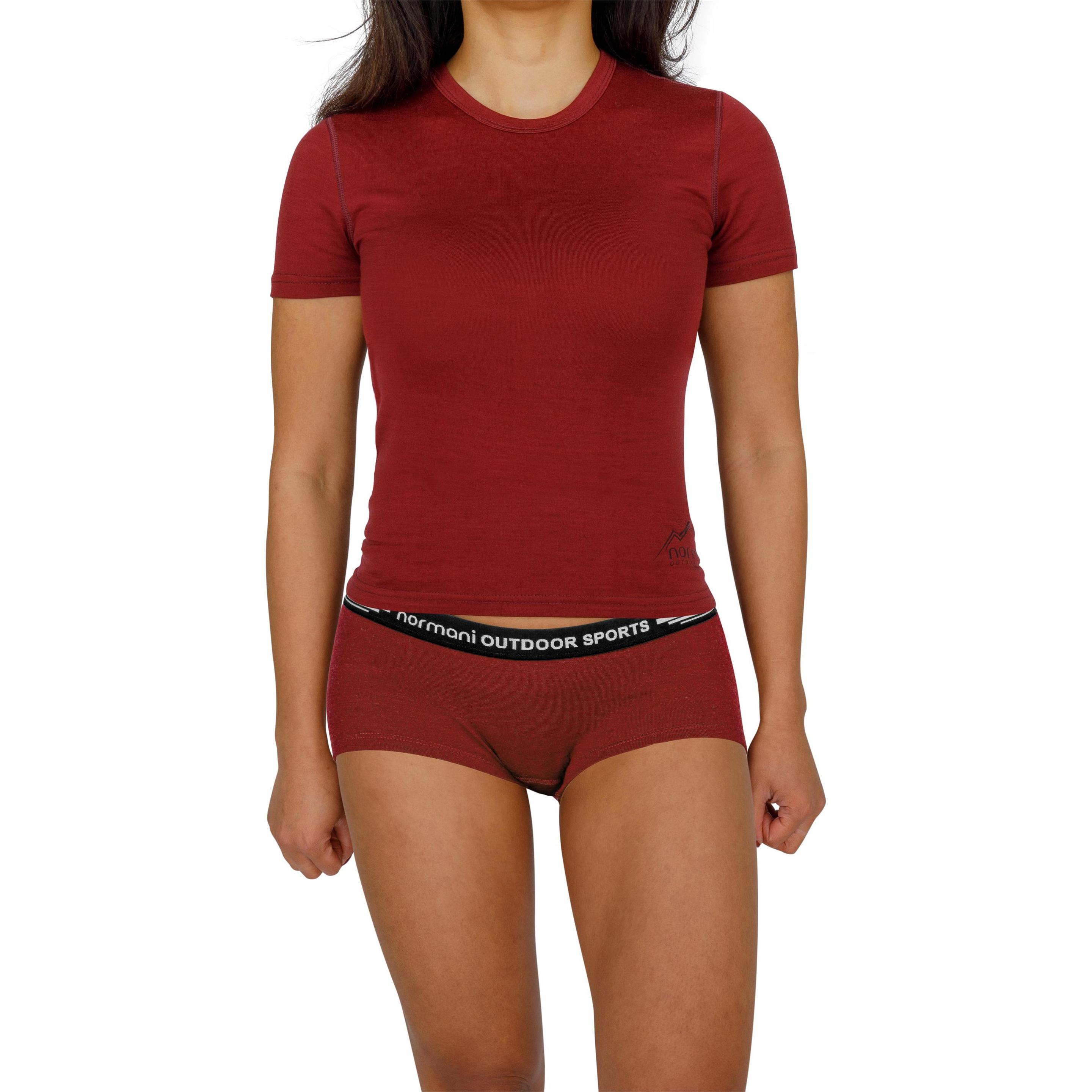 Normani, Damen, Unterhosen, Damen Merino Boxershorts „Morwell“ - 9553, Rot, (XL, Einzelpack)