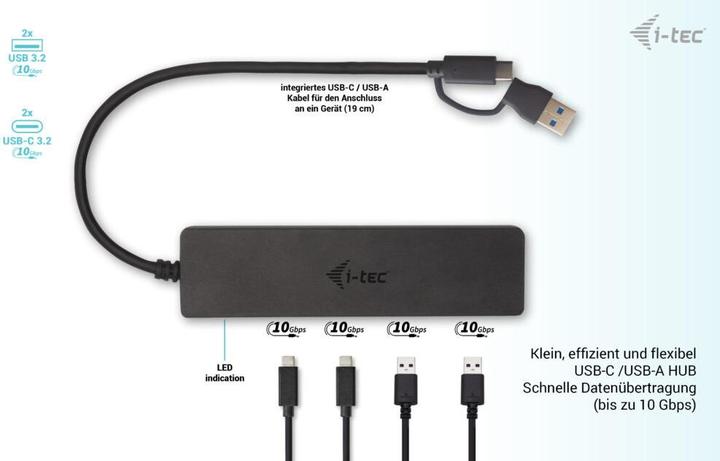 Produktbild i-tec USB-C Metal Hub (USB-C, 4 Ports)
