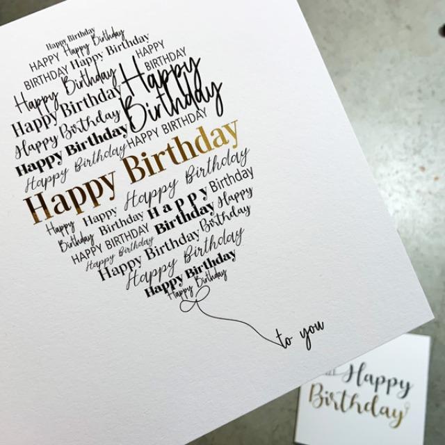 Actual product image Tell me Birthday card HAPPY BIRTHDAY balloons gold by tellme (1 pcs.)