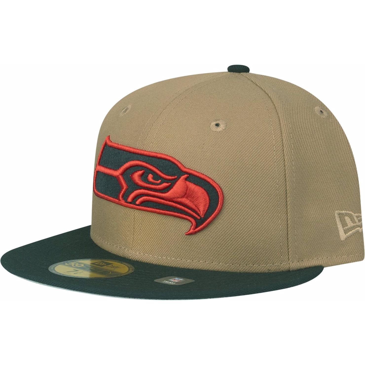 New Era, Herren, Cap, 59Fifty Seattle Seahawks, Beige, (7)