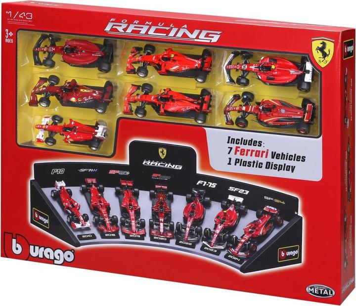 Image du produit Bburago F1 7er-Set Displaykurve Ferrari 1/43