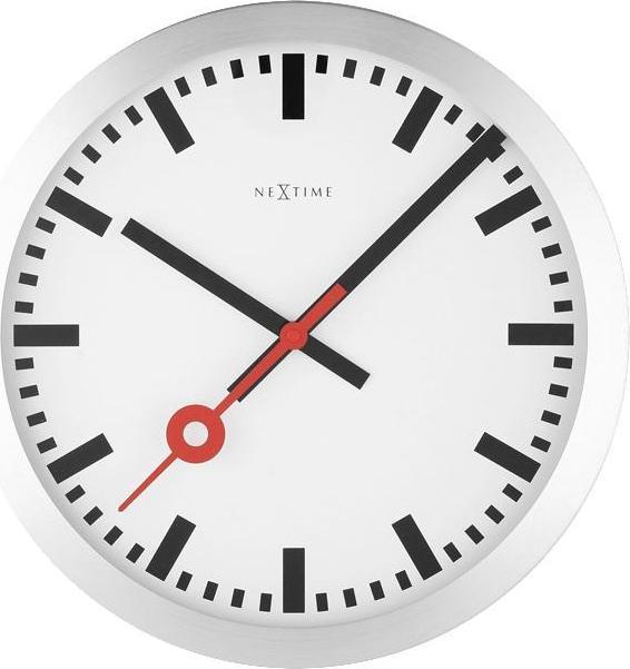 Nextime Wanduhr Station gebürstet 34.8cm (35 cm)