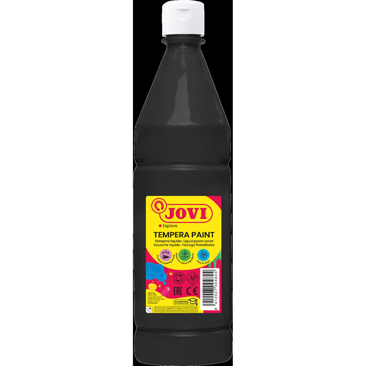 Jovi, Künstlerfarbe + Bastelfarbe, Temperafarbe, -farbkasten, Flüssige Plakatfarbe, Tempera Paint, schwarz (Schwarz, 100...