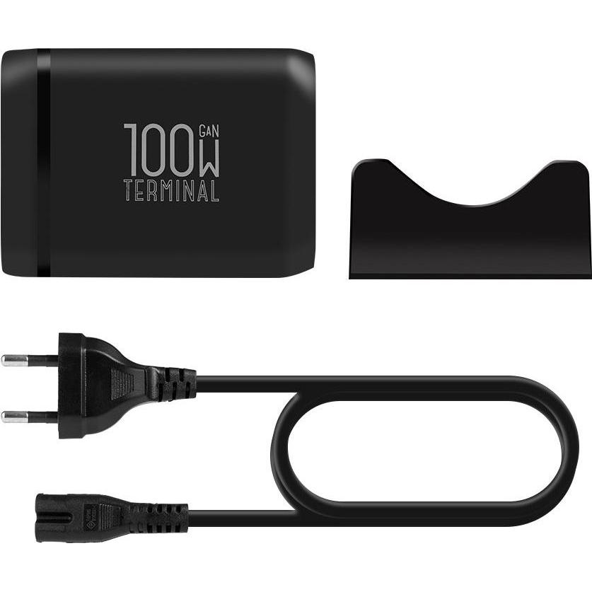 Obal:Me Terminal GaN Desktop-Ladegerät 4C2A 100W Schwarz (100 W), Caricatore USB, Nero