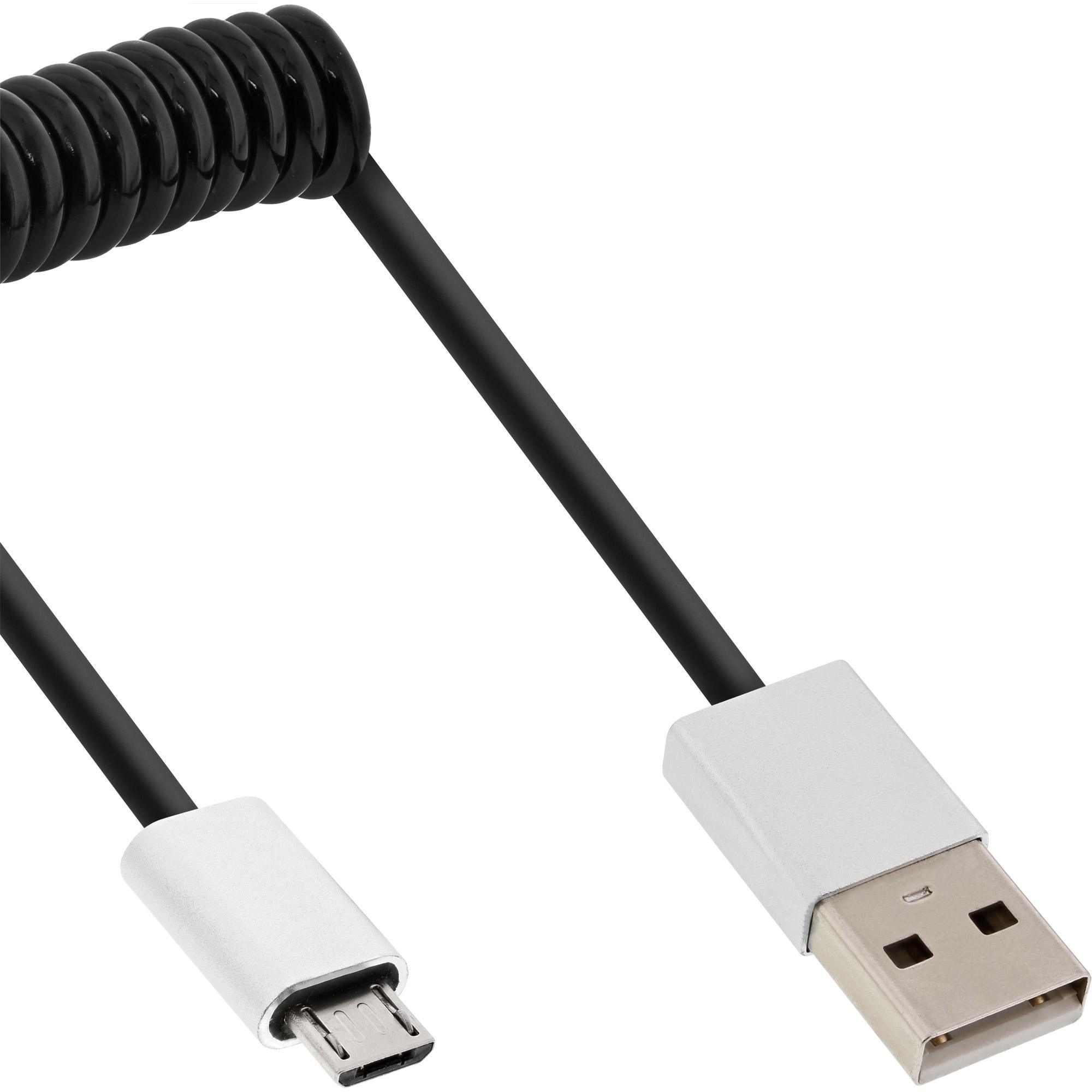 InLine Micro USB 2.0 a spirale. (3 m, USB 2.0), Cavo USB