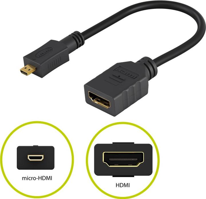 Actual product image Goobay Micro HDMI D – HDMI Buchse (0.15 m)