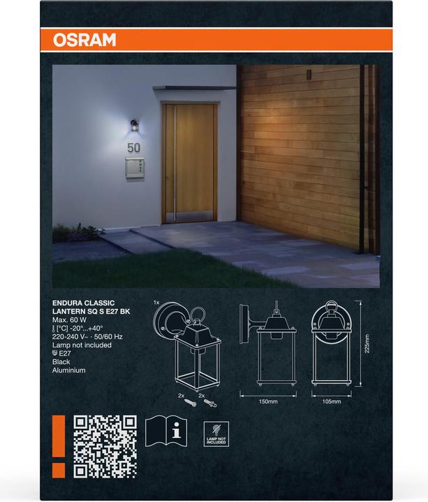 Produktbild Osram ENDURA® CLASSIC LANTERN Square S E27 (E27, IP23)
